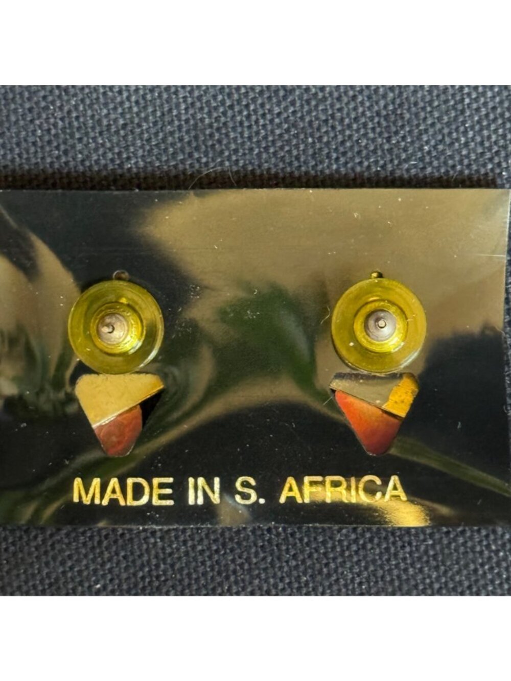 African Express Handmade Enamel & Brass Earrings With Abstract  Design - Picture 4 of 8